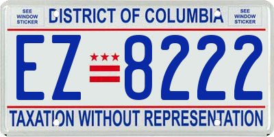 DC license plate EZ8222