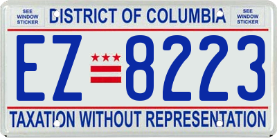 DC license plate EZ8223