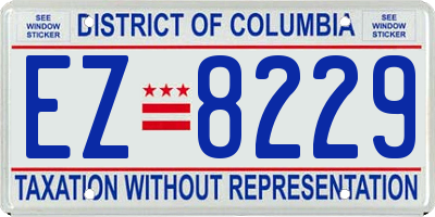 DC license plate EZ8229