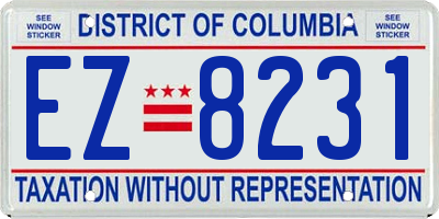 DC license plate EZ8231