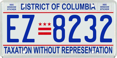 DC license plate EZ8232