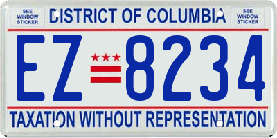 DC license plate EZ8234