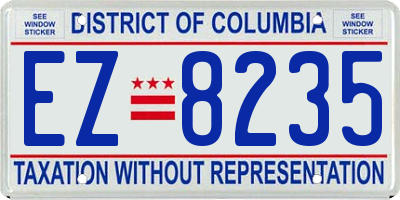 DC license plate EZ8235