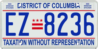 DC license plate EZ8236