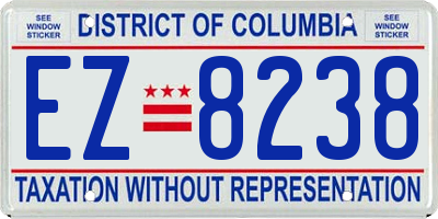 DC license plate EZ8238