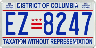 DC license plate EZ8247