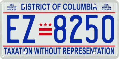 DC license plate EZ8250