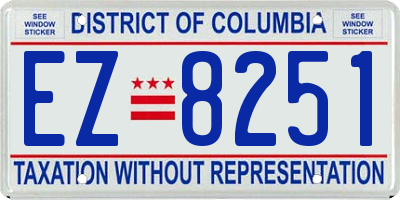 DC license plate EZ8251