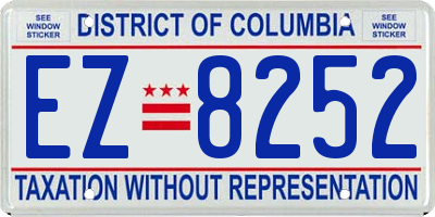 DC license plate EZ8252