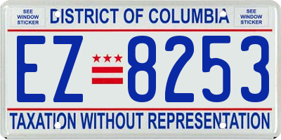 DC license plate EZ8253