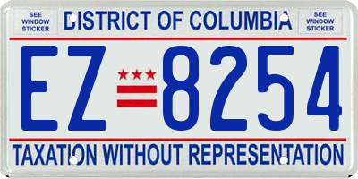 DC license plate EZ8254