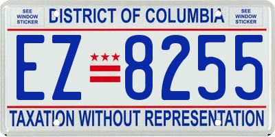 DC license plate EZ8255