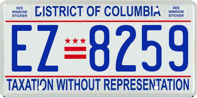 DC license plate EZ8259