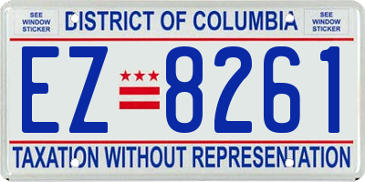 DC license plate EZ8261