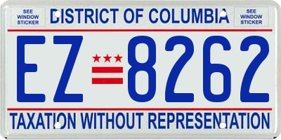 DC license plate EZ8262