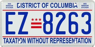 DC license plate EZ8263