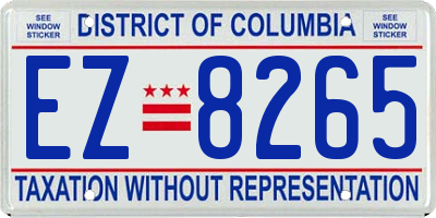 DC license plate EZ8265