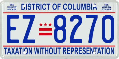 DC license plate EZ8270