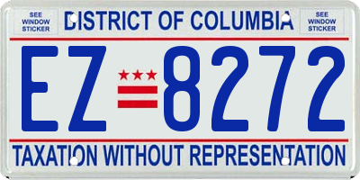 DC license plate EZ8272