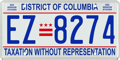 DC license plate EZ8274