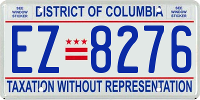 DC license plate EZ8276