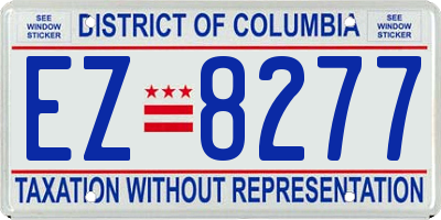 DC license plate EZ8277