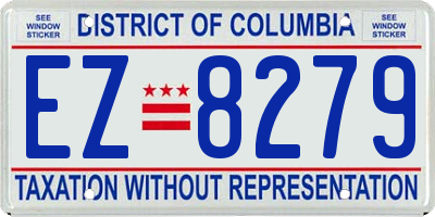 DC license plate EZ8279