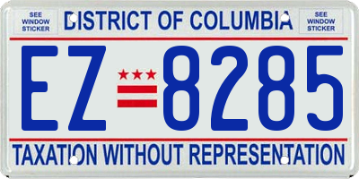 DC license plate EZ8285