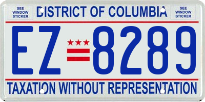 DC license plate EZ8289