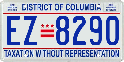 DC license plate EZ8290