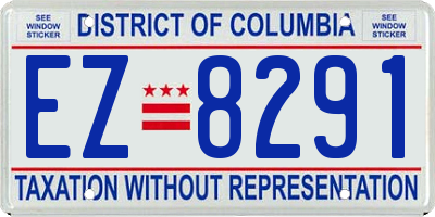 DC license plate EZ8291