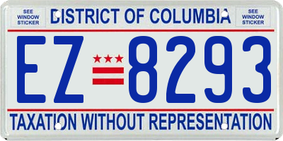 DC license plate EZ8293