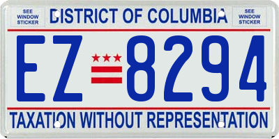 DC license plate EZ8294