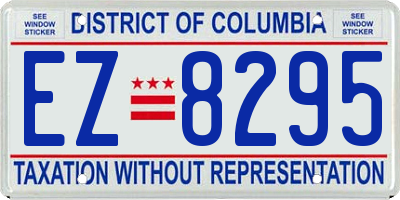 DC license plate EZ8295