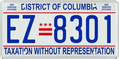 DC license plate EZ8301