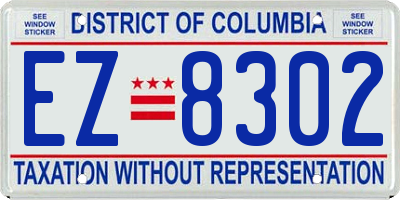 DC license plate EZ8302