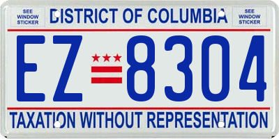 DC license plate EZ8304