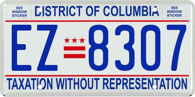 DC license plate EZ8307