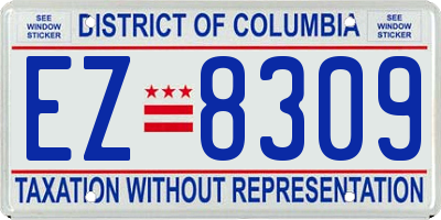 DC license plate EZ8309