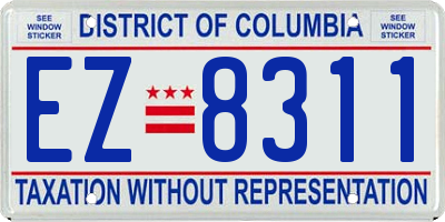 DC license plate EZ8311