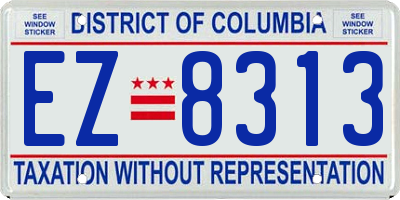 DC license plate EZ8313