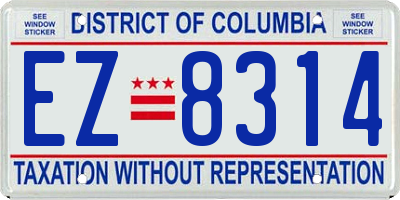 DC license plate EZ8314