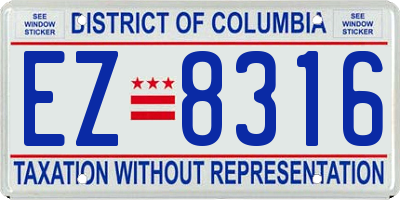 DC license plate EZ8316