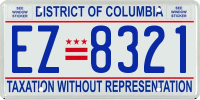 DC license plate EZ8321