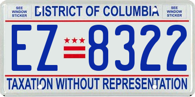 DC license plate EZ8322