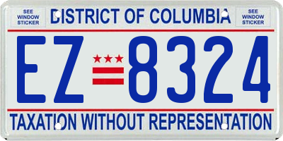 DC license plate EZ8324