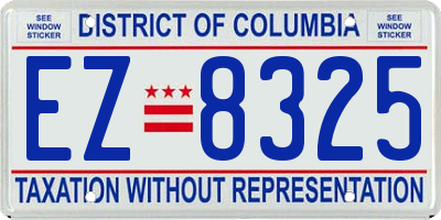 DC license plate EZ8325