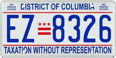 DC license plate EZ8326