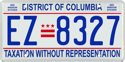 DC license plate EZ8327