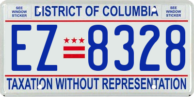 DC license plate EZ8328